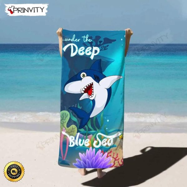 Under The Deep Blue Sea Beach Towel, Size 30″x60″-36″x72″, Best Beach Towel For Quick Drying And Comfort – Prinvity