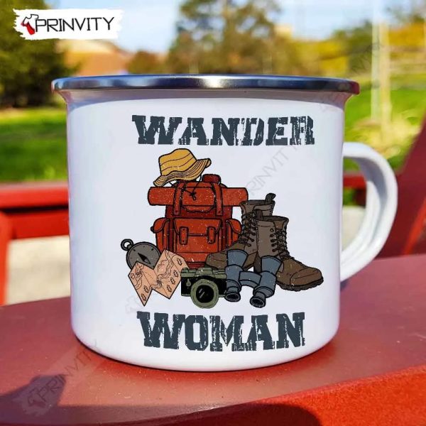 Wander Woman Camping 12oz Camping Mug, Rv Park, Campsite, Gifts For Camping Lover – Prinvity