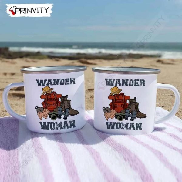Wander Woman Camping 12oz Camping Mug, Rv Park, Campsite, Gifts For Camping Lover – Prinvity