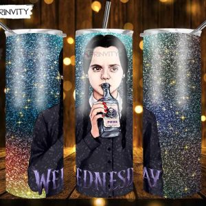 Wednesday Addams 20oz Skinny Tumbler, Addams Family Wednesday, Wednesday TV Series, Skinny Tumbler Drink Tee Coffee Milk, Best Gifts For Fans – Prinvity