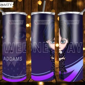 Wednesday Addams 20oz Skinny Tumbler, Addams Family Wednesday, Wednesday TV Series, Skinny Tumbler Drink Tee Coffee Milk, Best Gifts For Fans – Prinvity