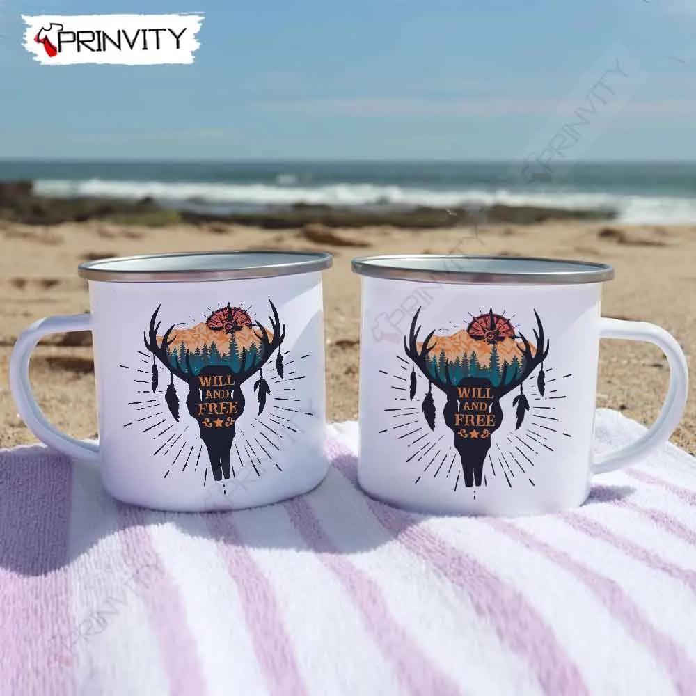 Will And Free Camping 12oz Camping Mug, Rv Park, Campsite, Gifts For Camping Lover - Prinvity