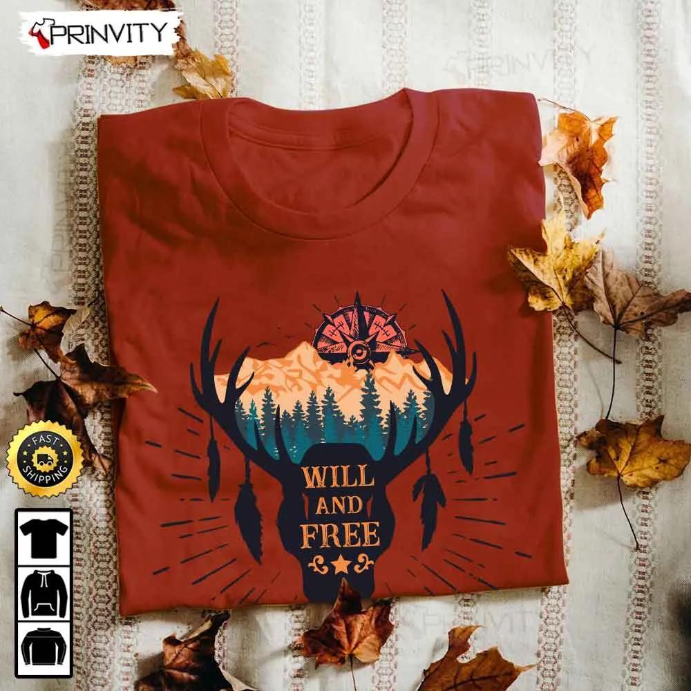 Will And Free Camping T-Shirt, Rv Park, Campsite, Gifts For Camping Lover, Unisex Hoodie, Sweatshirt, Long Sleeve - Prinvity