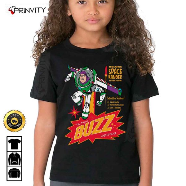 The Original Buzz Lightyear T-Shirt, Deluxe Space Ranger, Disney Pixar, Toy Story, Unisex Hoodie, Sweatshirt, Long Sleeve – Prinvity