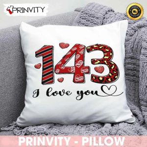 143 I Love You Valentine’s Day Pillow, Valentines Day Ideas 2023, Best Valentines Gifts For Her, Unique Valentines Gifts, Size 14”x14”, 16”x16”, 18”x18”, 20”x20′ – Prinvity