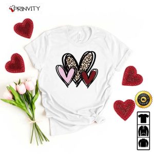 3 Doodle Leopard Heart Valentines Day T-Shirt, Valentines Gifts Ideas, Best Valentines Gifts For 2023, Unique Valentines Gifts, Unisex Hoodie, Sweatshirt, Long Sleeve – Prinvity