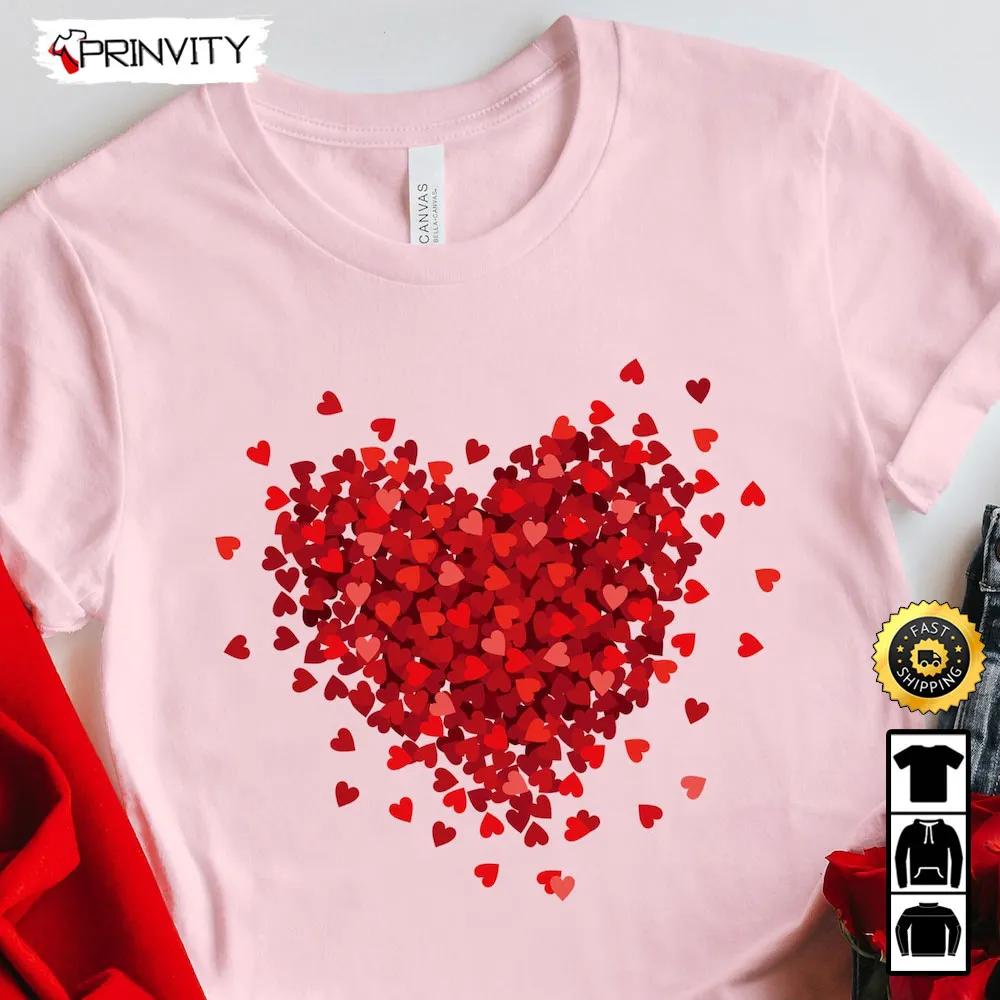 3D Hearts Valentines Day T-Shirt, Be Mine Valentine, Valentines Gifts Ideas, Best Valentines Gifts For 2023, Gift For Her, Unique Valentines Gifts, Unisex Hoodie, Sweatshirt, Long Sleeve - Prinvity
