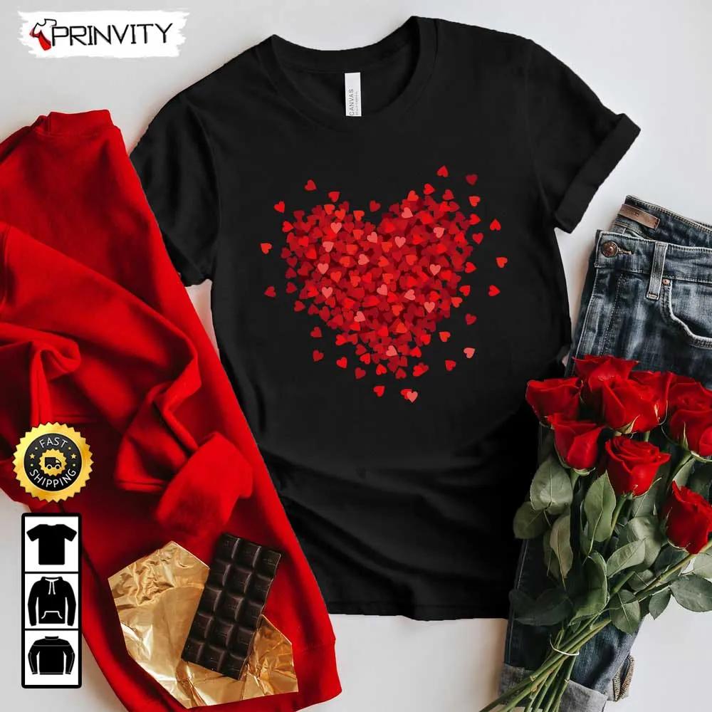 3D Hearts Valentines Day T-Shirt, Be Mine Valentine, Valentines Gifts Ideas, Best Valentines Gifts For 2023, Gift For Her, Unique Valentines Gifts, Unisex Hoodie, Sweatshirt, Long Sleeve - Prinvity