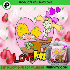 Arnold And Helga Love Valentine’s Day Pillow, Hey Arnold Valentines Day Ideas 2023, Best Valentines Gifts, Unique Valentines Gifts, Size 14”x14”, 16”x16”, 18”x18”, 20”x20′ – Prinvity