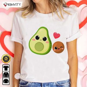 Avocado Cute Valentine’s Day T-Shirt, Valentines Day Ideas 2023, Best Valentines Gifts For Her, Good Valentines Gifts, Unisex Hoodie, Sweatshirt, Long Sleeve Prinvity