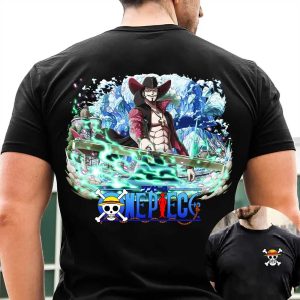 Dracule Mihawk One Piece Anime T-Shirt 2 Sides, One Piece Manga, Best Gifts For One Piece Fan, Sanji, Nico Robin, Yamato, Roronoa Zoro, Unisex Hoodie, Sweatshirt, Long Sleeve – Prinvity