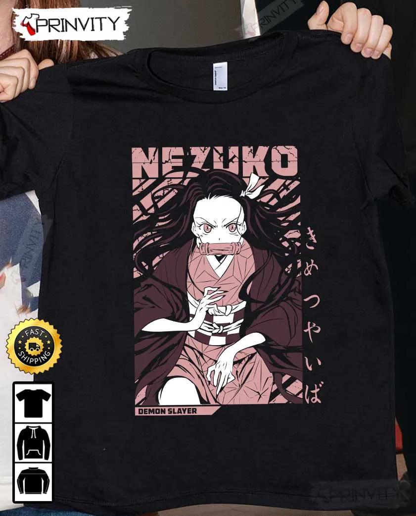 Nezuko Kamado Demon Slayer Anime T-Shirt, Demon Slayer Season 3, Demon Slayer PS4, Kimetsu No Yaiba, Mugen Train, Muzan Kibutsuji, Hashira, Unisex Hoodie, Sweatshirt, Long Sleeve - Prinvity