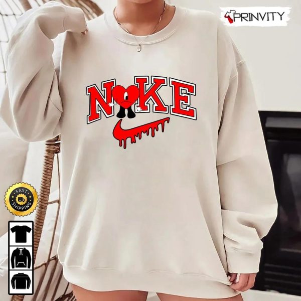 Nike Bad Bunny Valentines Day T-Shirt, N1Ke Valentines Day Gift, Cute Valentines Day Gift, Unisex Hoodie, Sweatshirt, Long Sleeve – Prinvity