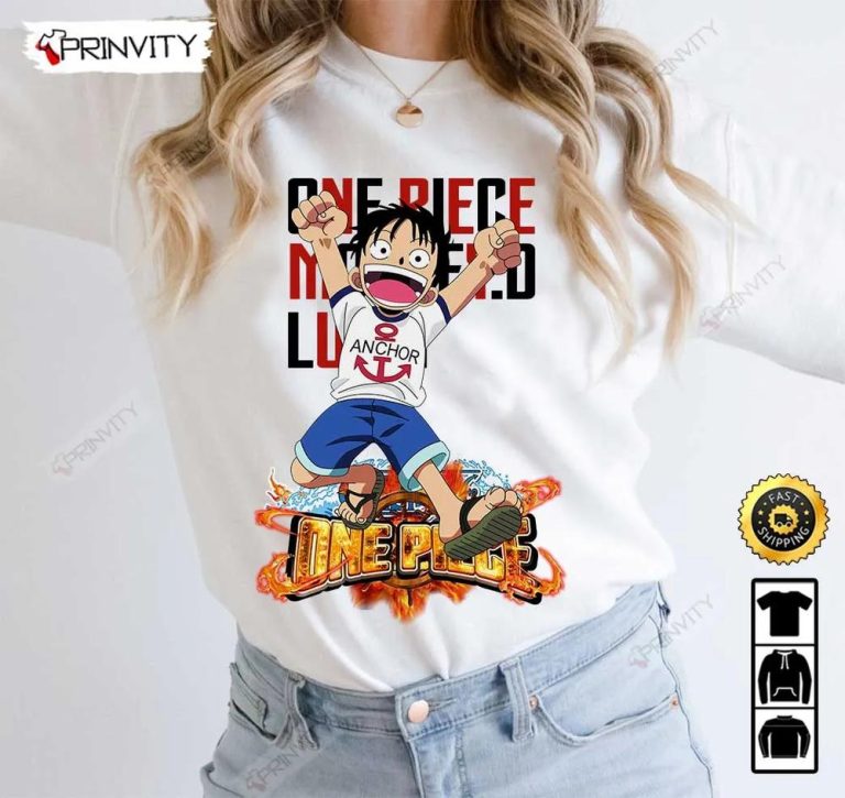 One Piece Monkey D.Luffy Anchor Anime T-Shirt, The King Of The Pirates ...