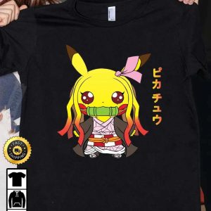 Pikachu Nezuko Demon Slayer Anime T Shirt Demon Slayer Season 3 Demon Slayer PS4 Kimetsu No Yaiba Mugen Train Muzan Kibutsuji Hashira HD027 2
