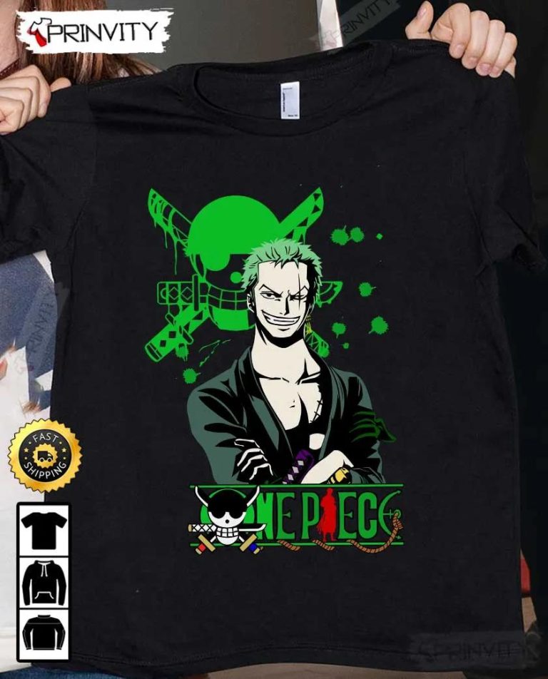 Roronoa Zoro One Piece Anime T-Shirt, The King Of The Pirates, One ...