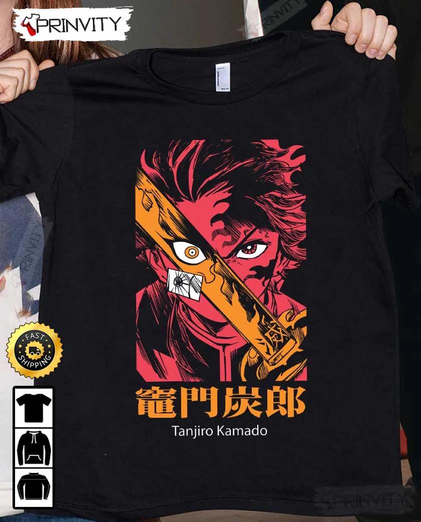 Tanjiro Kamado Demon Slayer Anime T-Shirt, Demon Slayer Season 3, Demon Slayer PS4, Kimetsu No Yaiba, Mugen Train, Muzan Kibutsuji, Hashira, Unisex Hoodie, Sweatshirt, Long Sleeve - Prinvity