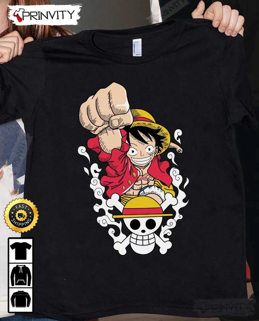 The King Of The Pirates Luffy Anime One Piece T-Shirt, One Piece Manga, Best Gifts For One Piece Fan, Sanji, Nico Robin, Yamato, Roronoa Zoro, Unisex Hoodie, Sweatshirt, Long Sleeve - Prinvity