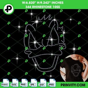 Angry Donald Duck Rhinestone Template, Walt Disney Rhinestone 10ss Template Digital Instant Download, Cut File SVG, EPS, DXF, Silhouette Studio, PNG – Prinvity