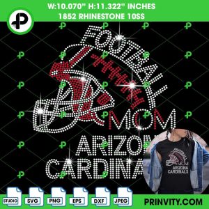 Arizona Cardinals Football Mom Bling T-Shirt Rhinestone 10ss Template Digital, National Football League, Download File Svg, Png, Eps, Dxf, Silhouette Studio – Prinvity
