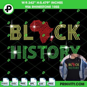 Black History Rhinestone 10ss Template Digital, Bling T-Shirt, Black Lives Matter, Download File SVG, PNG, EPS, DXF, Silhouette Studio – Prinvity
