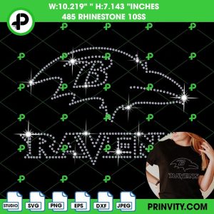 Baltimore Ravens Rhinestone Template, National Football Baltimore Ravens League Rhinestone 10ss Template Digital Instant Download, Cut File Svg, Eps, Dxf, Silhouette Studio, Png – Prinvity