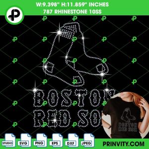 Boston Red Sox Rhinestone Template, Major League Baseball Boston Red Sox Rhinestone 10ss Template Digital Instant Download, Cut File Svg, Eps, Dxf, Silhouette Studio, Png – Prinvity