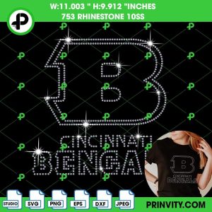 Cincinnati Bengals Rhinestone Template, National Football League Cincinnati Bengals Rhinestone 10ss Template Digital Instant Download, Cut File Svg, Eps, Dxf, Silhouette Studio, Png – Prinvity