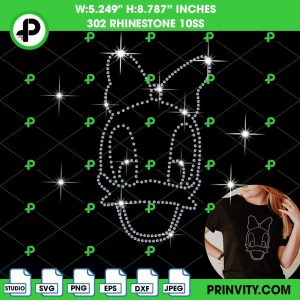 Daisy Duck Rhinestone Template, Walt Disney Rhinestone 10ss Template Digital Instant Download, Cut File SVG, EPS, DXF, Silhouette Studio, PNG – Prinvity