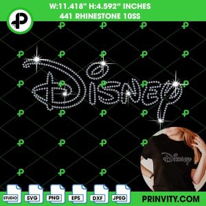 Disney Logo Rhinestone Template, Walt Disney Rhinestone 10ss Template Digital Instant Download, Cut File SVG, EPS, DXF, Silhouette Studio, PNG – Prinvity