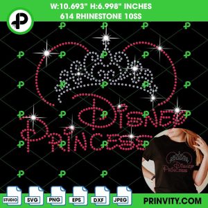 Disney Princess Rhinestone Template, Walt Disney Princess Rhinestone 10ss Template Digital Instant Download, Cut File Svg, Eps, Dxf, Silhouette Studio, Png – Prinvity