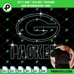 Green Bay Packers Rhinestone Template, National Football League Green Bay Packers Rhinestone 10ss Template Digital Instant Download, Cut File Svg, Eps, Dxf, Silhouette Studio, Png – Prinvity