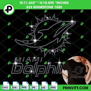Miami Dophins Rhinestone Template, National Football League Miami Dophins Rhinestone 10ss Template Digital Instant Download, Cut File Svg, Eps, Dxf, Silhouette Studio, Png – Prinvity