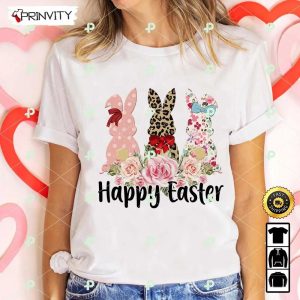 Leopard Easter Bunny T-Shirt, Best Gifts For Easter Event, Happy Bunny Easter, Easter Egg, Unisex Hoodie, Sweatshirt, Long Sleeve – Prinvity