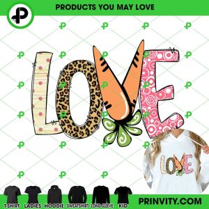 Love Carrot T-Shirt, Best Gifts For Easter Event, Happy Bunny Easter, Easter Egg – Prinvity, Unisex Hoodie, Sweatshirt, Long Sleeve – Prinvity