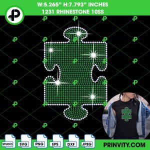 Autism Svg Rhinestone 10ss Template Digital, World Autism Awareness Day Svg Bling Tee, Download File SVG, PNG, EPS, DXF, Cricut Silhouette – Prinvity