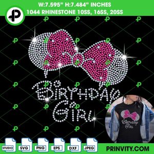 Minnie Mouse Birthday Girl Svg Rhinestone 10ss Template Digital, Minnie, Disney Svg Bling Tee, Birthday, Decoration, Download File SVG, PNG, EPS, DXF, Cricut Silhouette – Prinvity